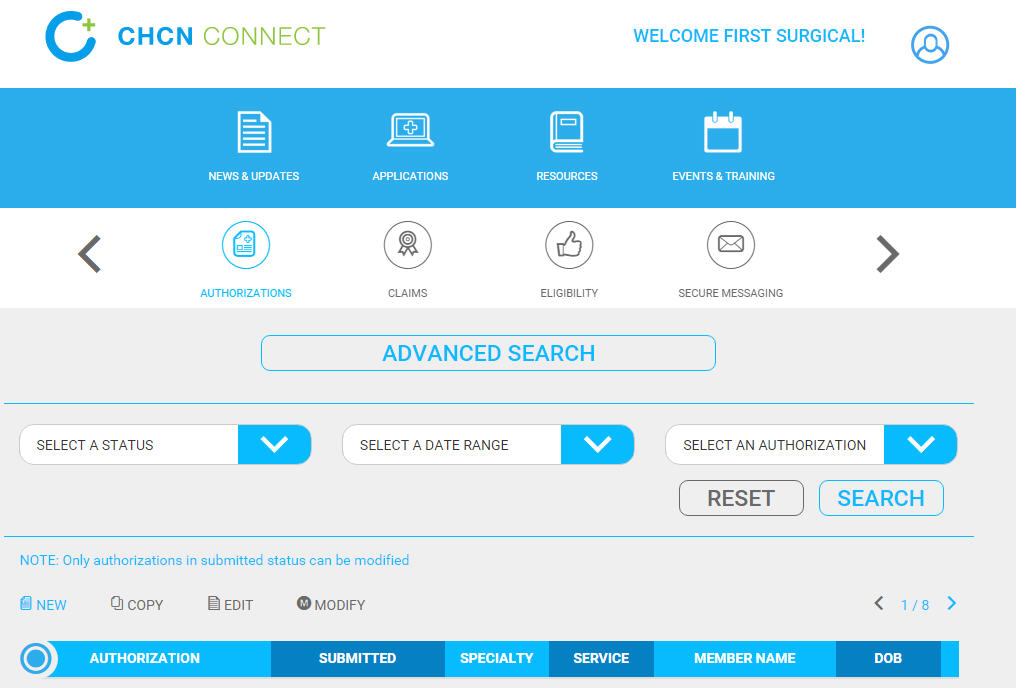 NEW – CHCNConnect Provider Portal – Community Health Center Network